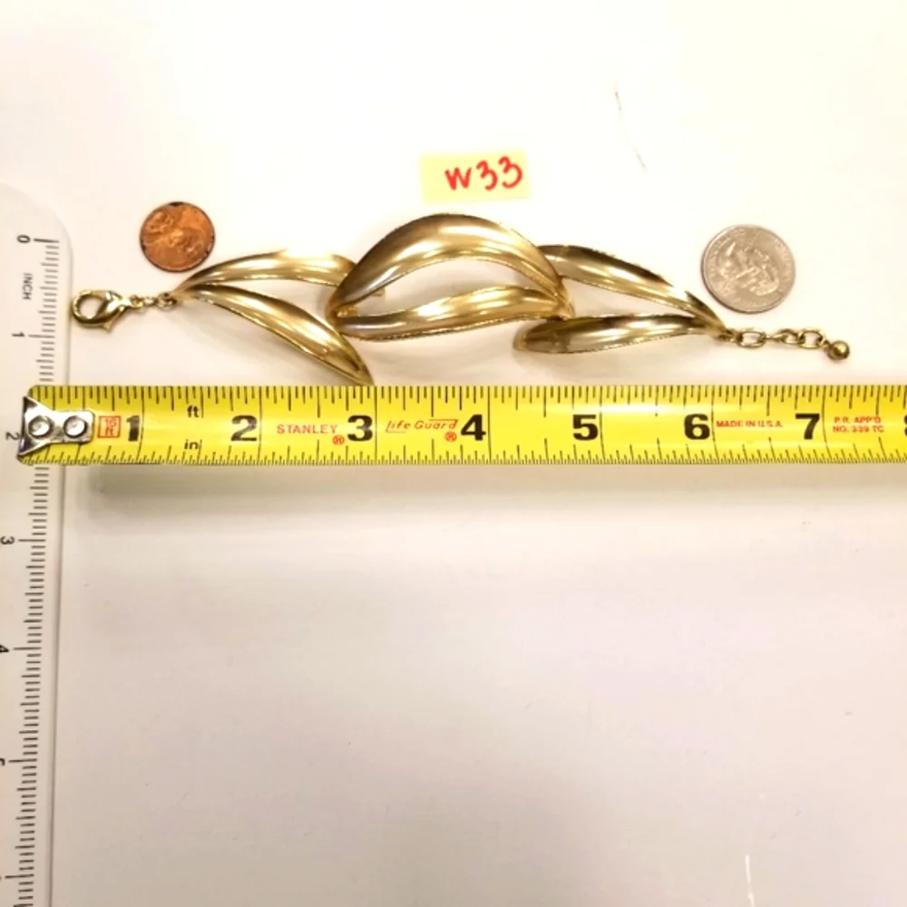 W33 RARE New Nordstrom brushed gold Forge Ahead Wavy Cuff flexible cuff bracelet - Picture 3 of 9